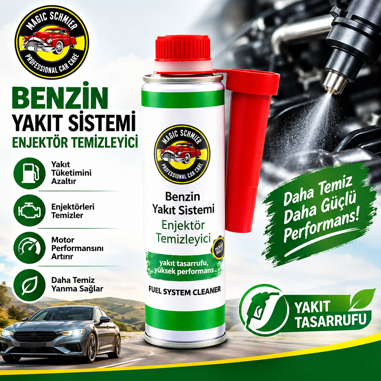 300 ml Benzin Yakıt Sistemi Enjektör Temizleyici