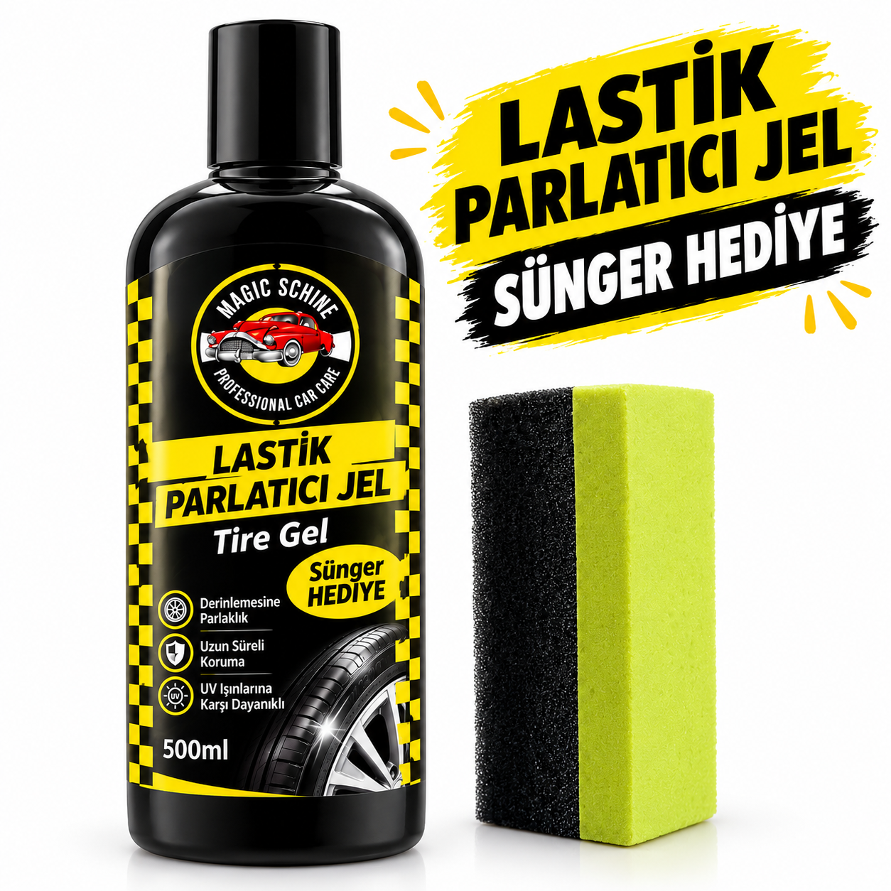 Lastik Parlatıcı Jel- Sünger Hediyeli 500 ml