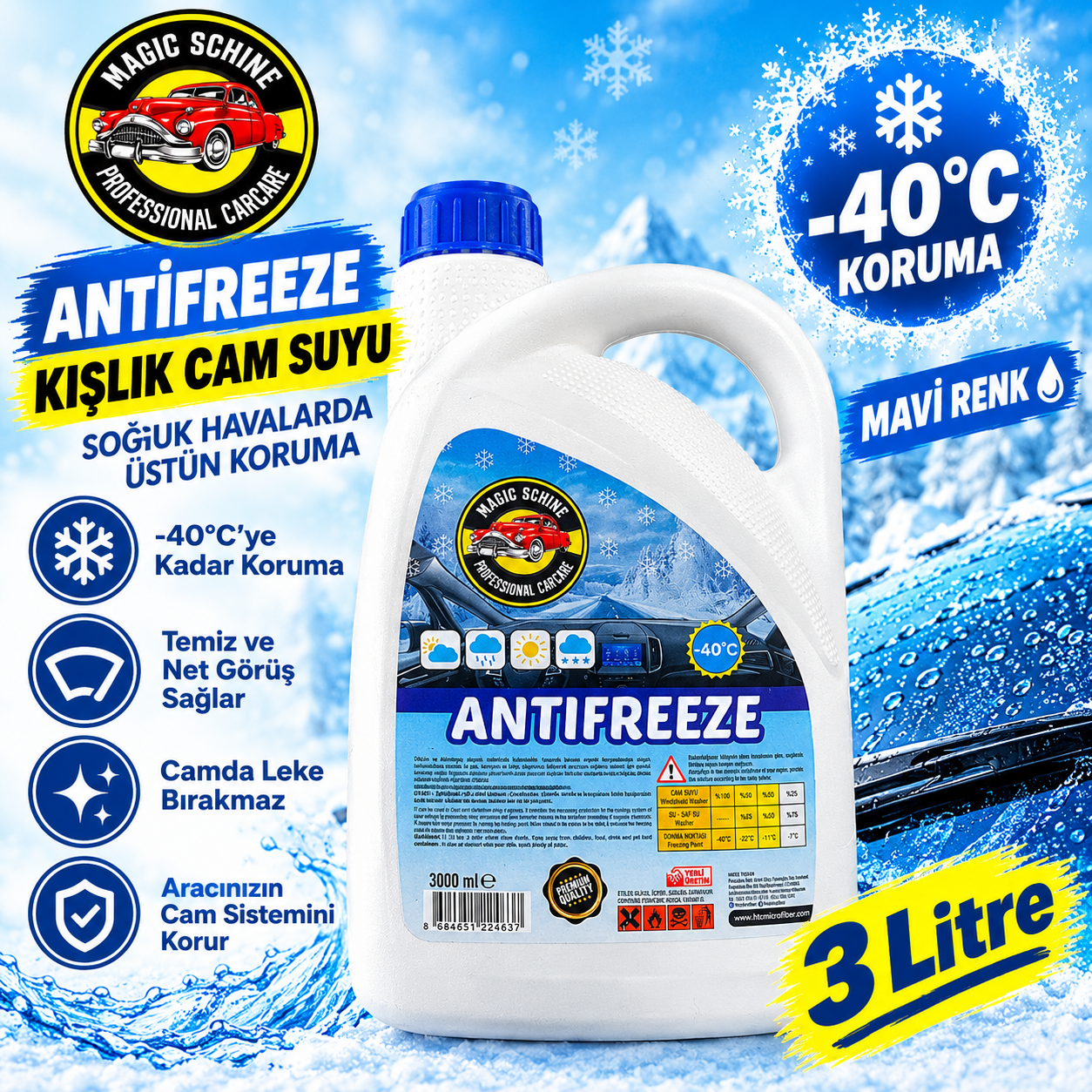 -40° İnorganik  Mavi Antifriz 3 litre