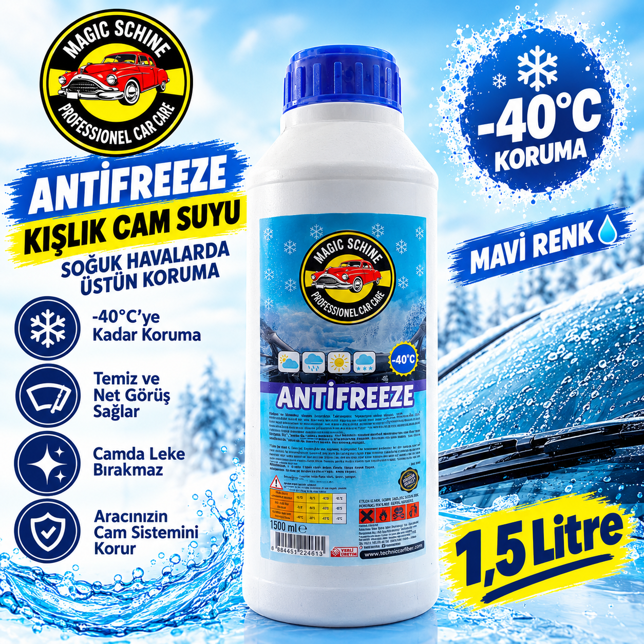 -40° İnorganik Mavi Antifriz 1,5 litre