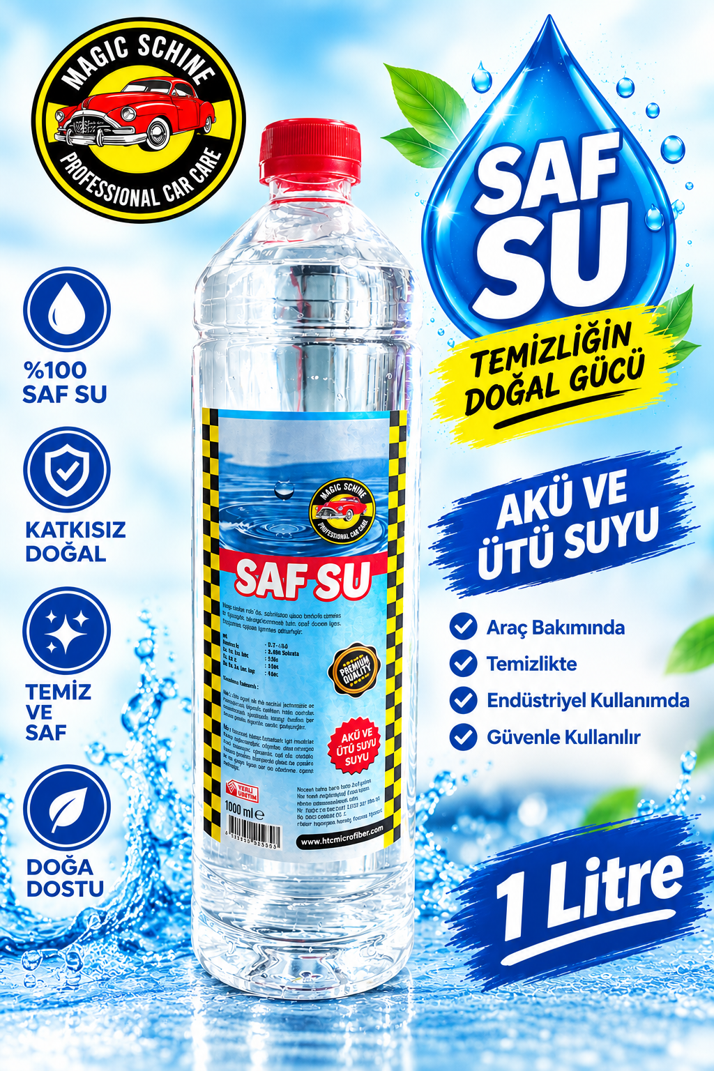 Saf Su Ütü ve Akü Suyu 1 litre