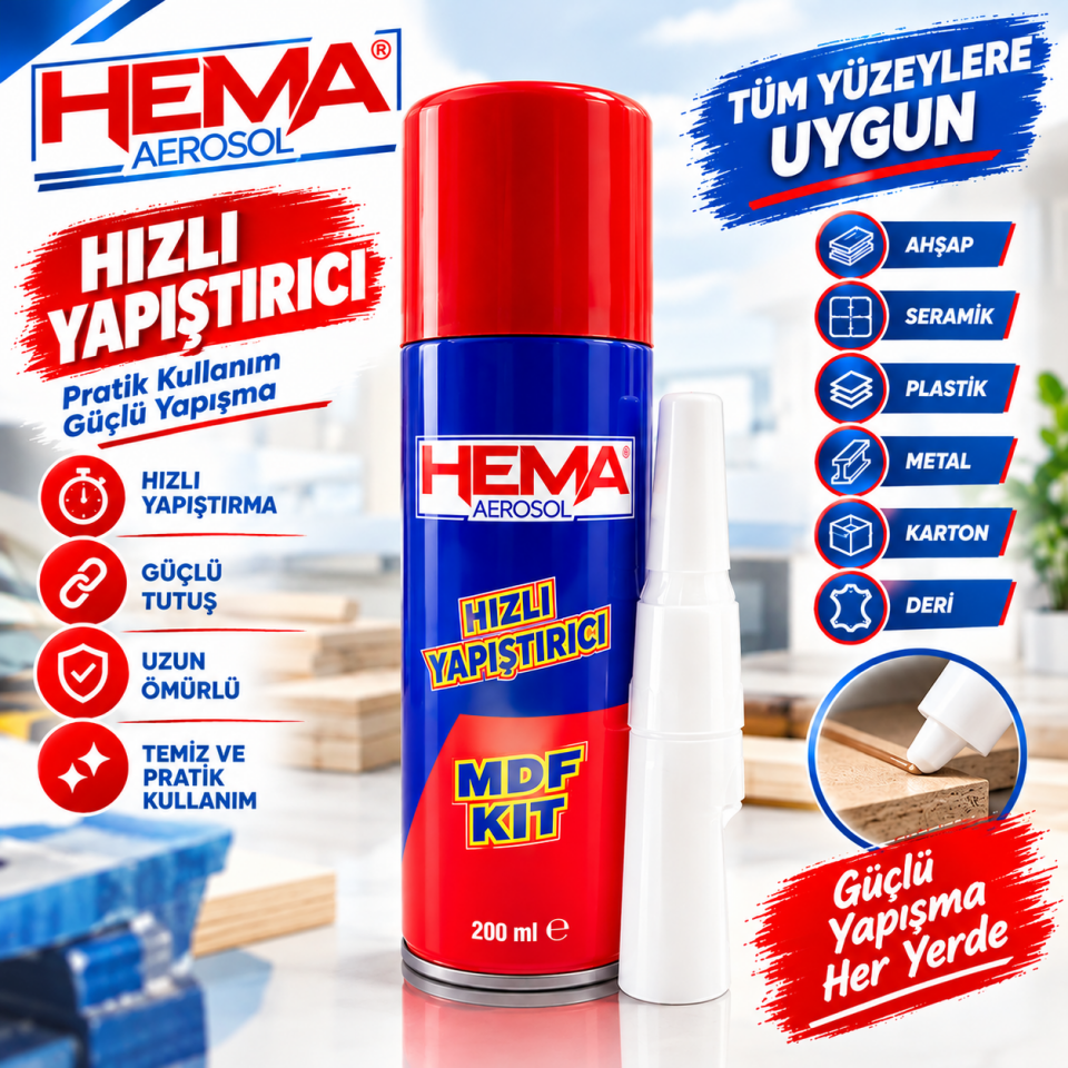 Hema Hızlı Yapıştırıcı MDF KIT 200 ml