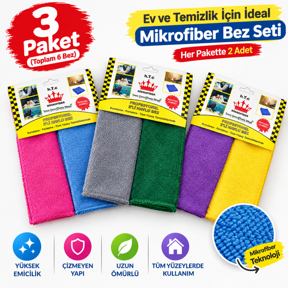 İkili Havlu Bez  30*40  (3 PAKET)