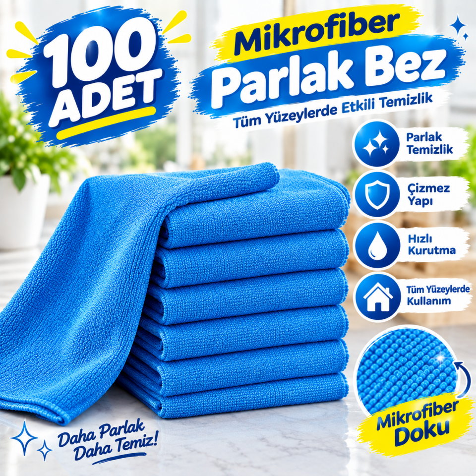 100'lü 40x40 cm Oto Parlak Bez