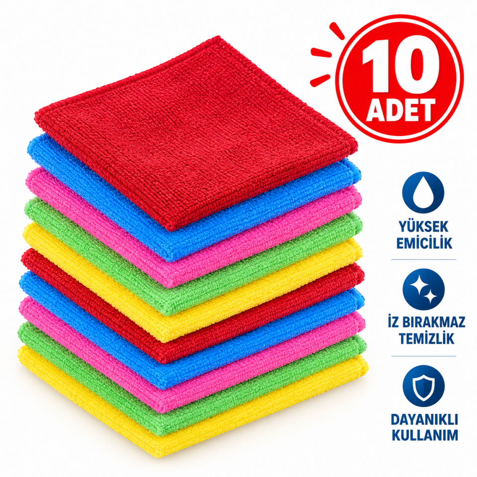 10'lu 40x30 cm Havlu Microfiber Bez