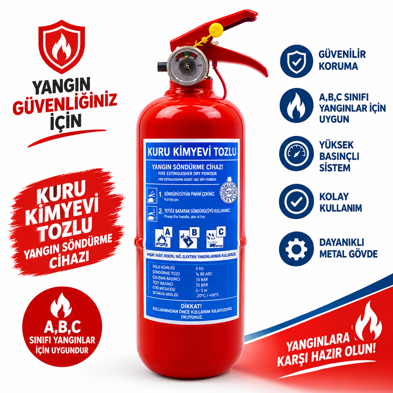 1 KG Yangın Söndürme Tüpü