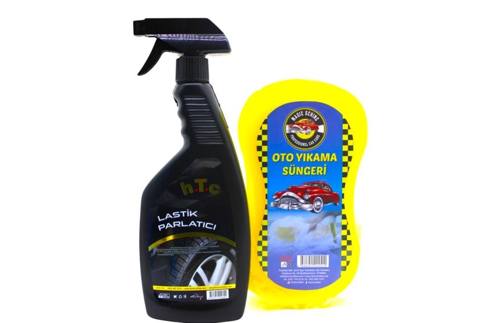 Magic Schine Lastik ve Tampon Parlatıcı 500 ml + Yıkama Süngeri SET