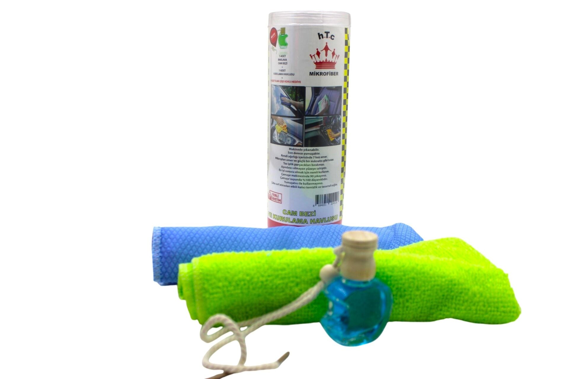 Magic Schine Silindir Kutulu SET (Baklava Bez30*40+Havlu Bez 30*40+Dekoratif Elma Şişe Koku)