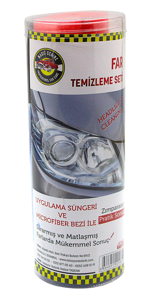 Magic Schine Oto Far Temizleyici ve Parlatacı Set 200 Gr. Microfiber Bez ve Uygulama Süngeri Hediyeli