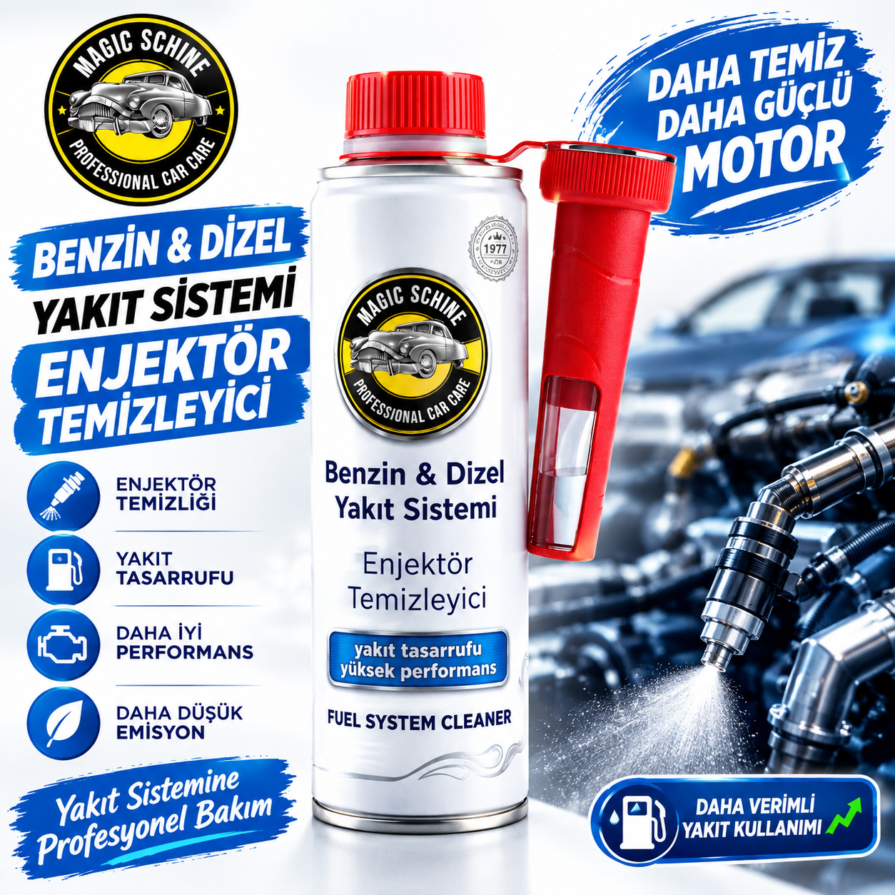 300 ml Benzin/Dizel Yakıt Sistemi Enjektör Temizleyici