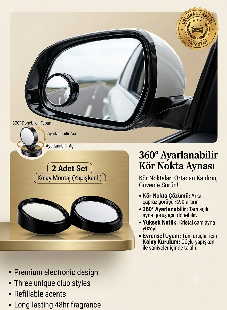 Carub Ayna Kör Nokta Ayarlı 2 ' li 360 c