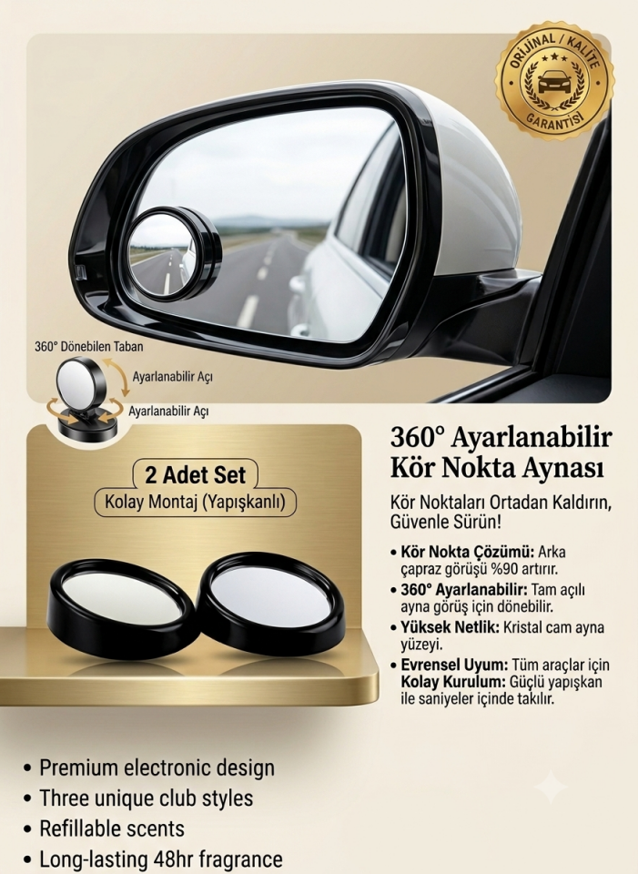 Carub Ayna Kör Nokta Ayarlı 2 ' li 360 c