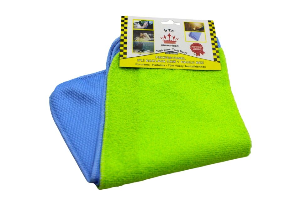 Microfiber Havlu + Baklava Cam Bezi 30*40  2'li (100 PAKET)