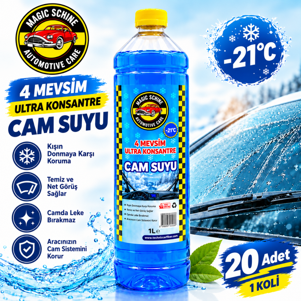 20'li Cam Suyu Antifrizli Şampuanlı 1 litre