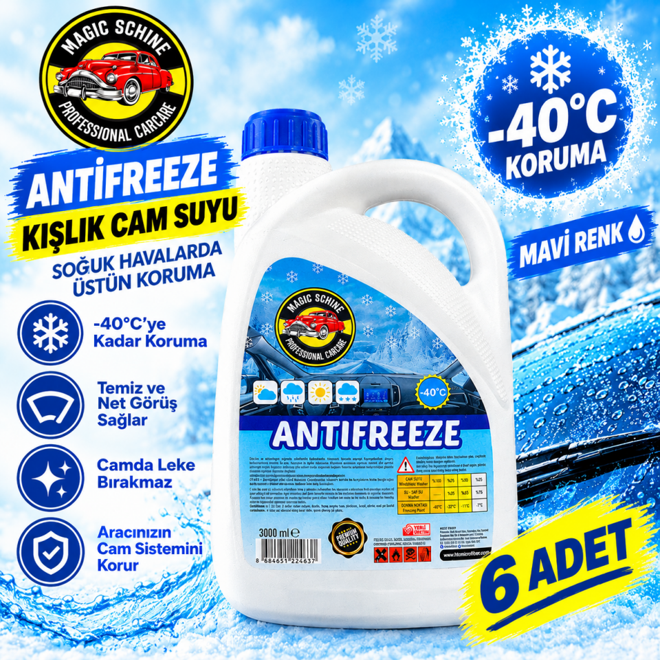 6'lı -40° İnorganik  Mavi Antifriz 3 litre