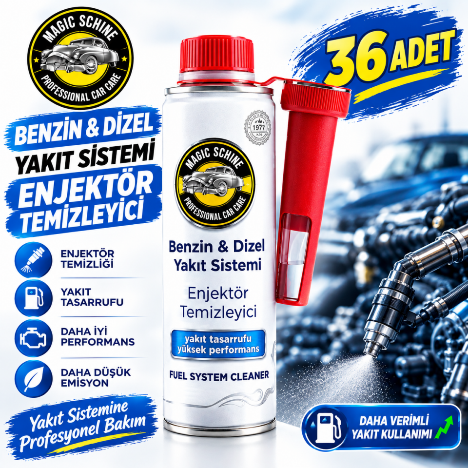 36'lı 300 ml Benzin/Dizel Yakıt Sistemi Enjektör Temizleyici
