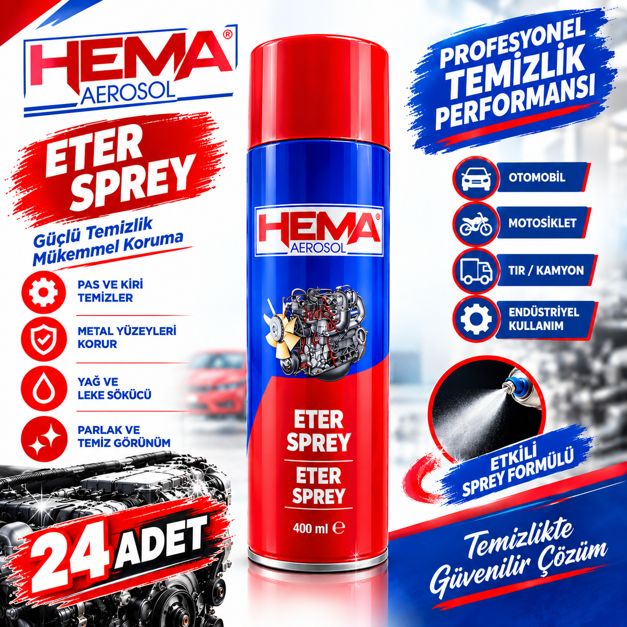 24'lü Hema Eter Sprey 400 ml