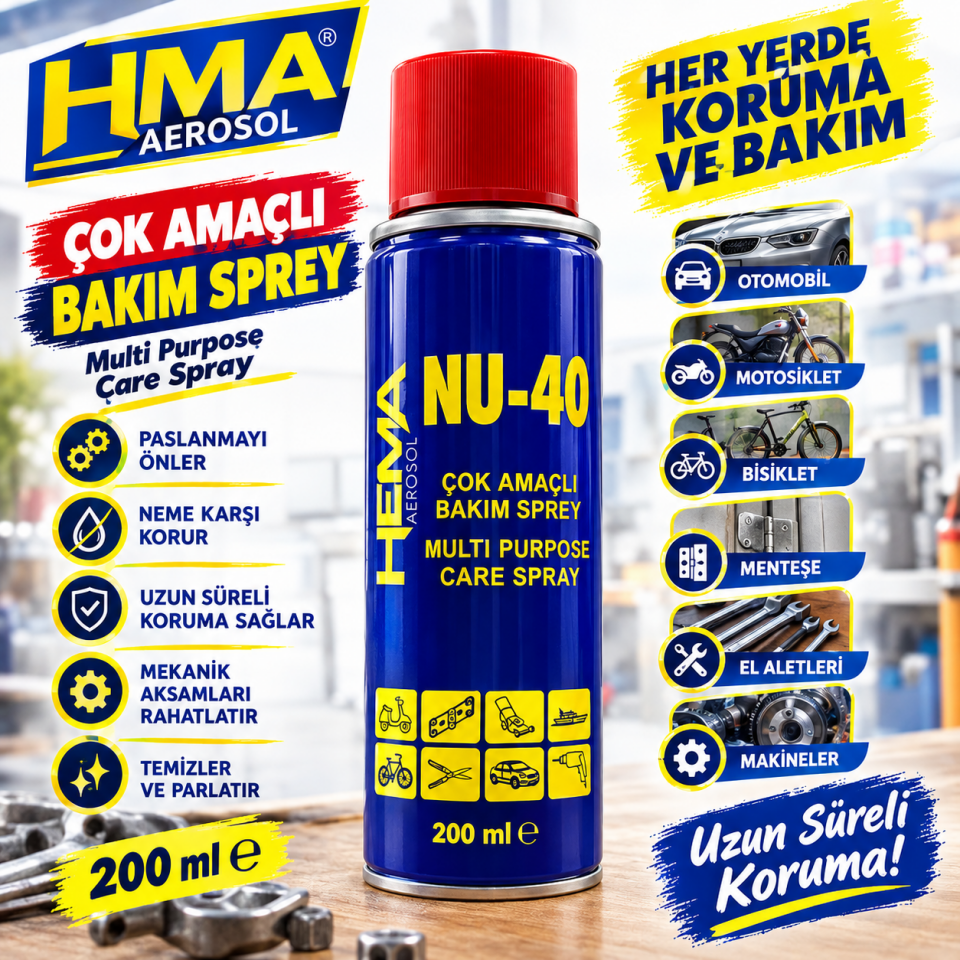 36'lı Hema NU-40 ÇOK AMAÇLI BAKIM SPREY 200 ml