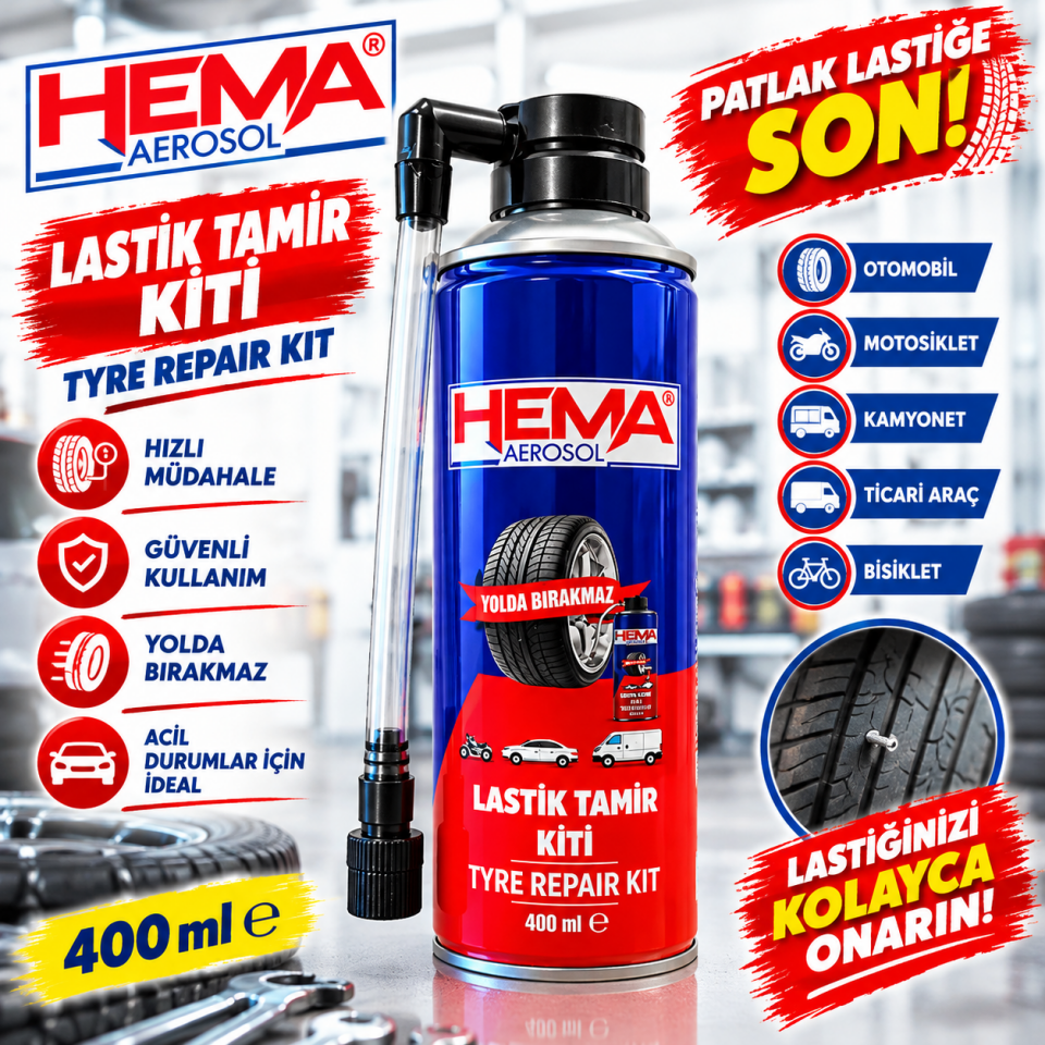 12'li Hema Lastik Tamir Kiti 400 ml