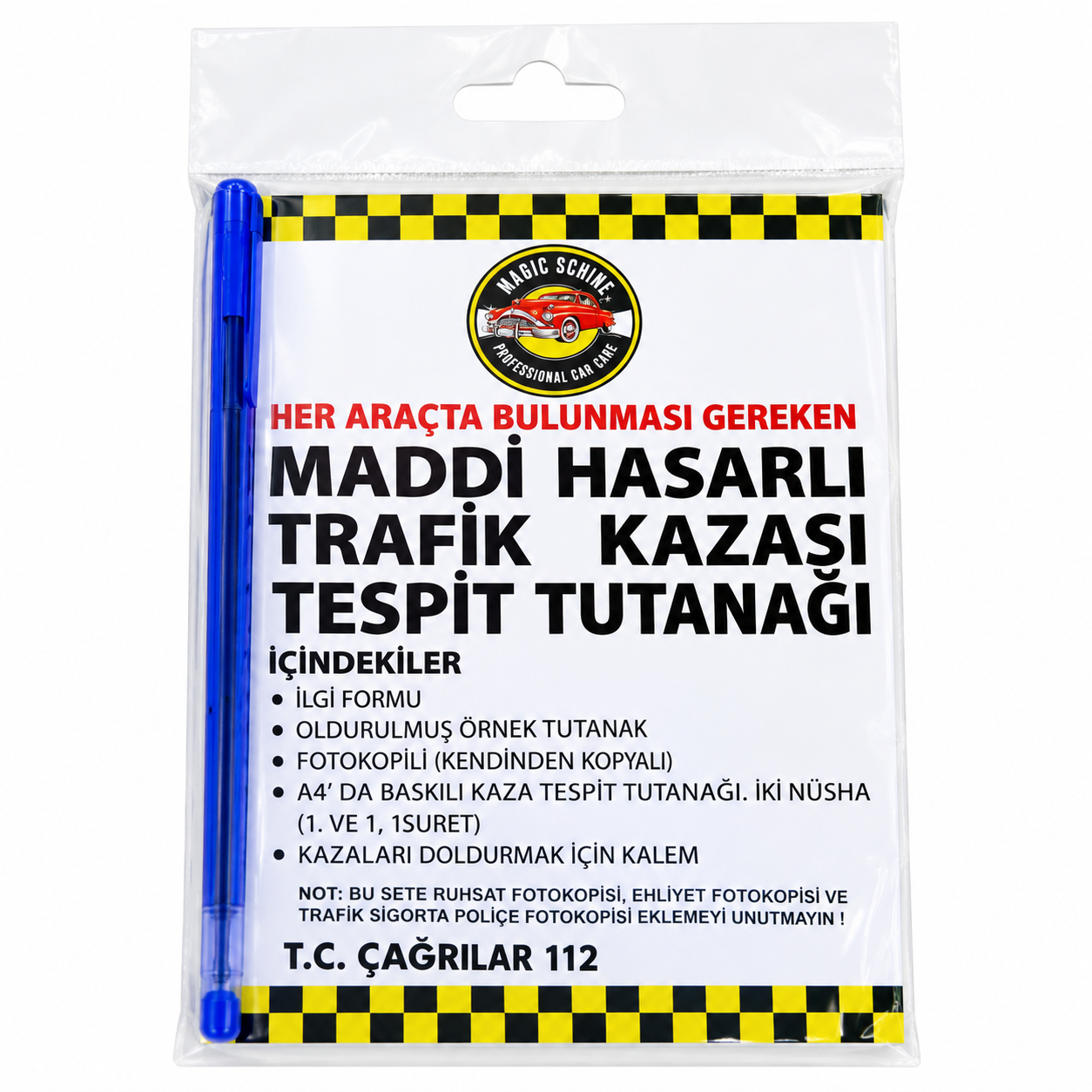 100'lü Kaza Tespit Tutanağı Otokopili
