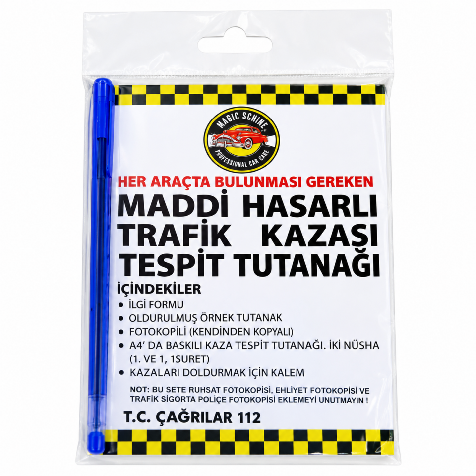 100'lü Kaza Tespit Tutanağı Otokopili