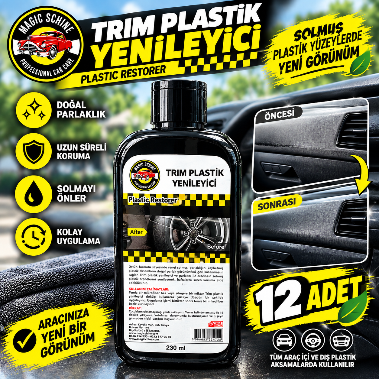 12'li Trim Plastik Parlatıcı 230 ml
